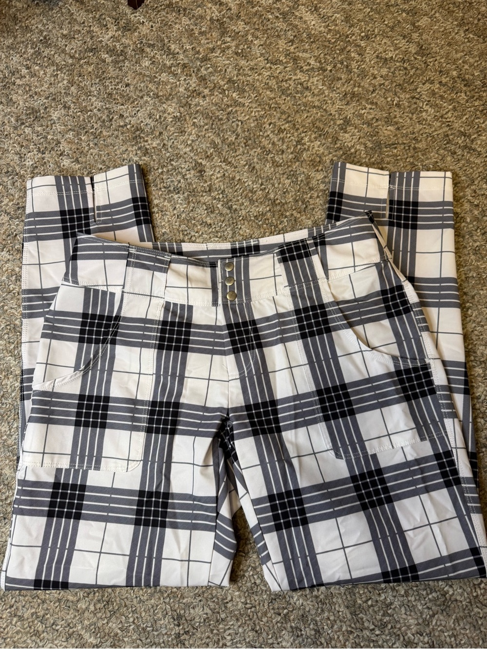 Jofit White and Black Plaid Golf pants
